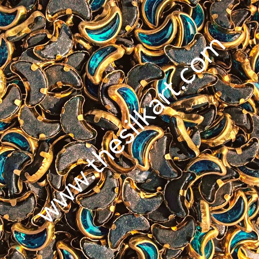 half moon sea green glass