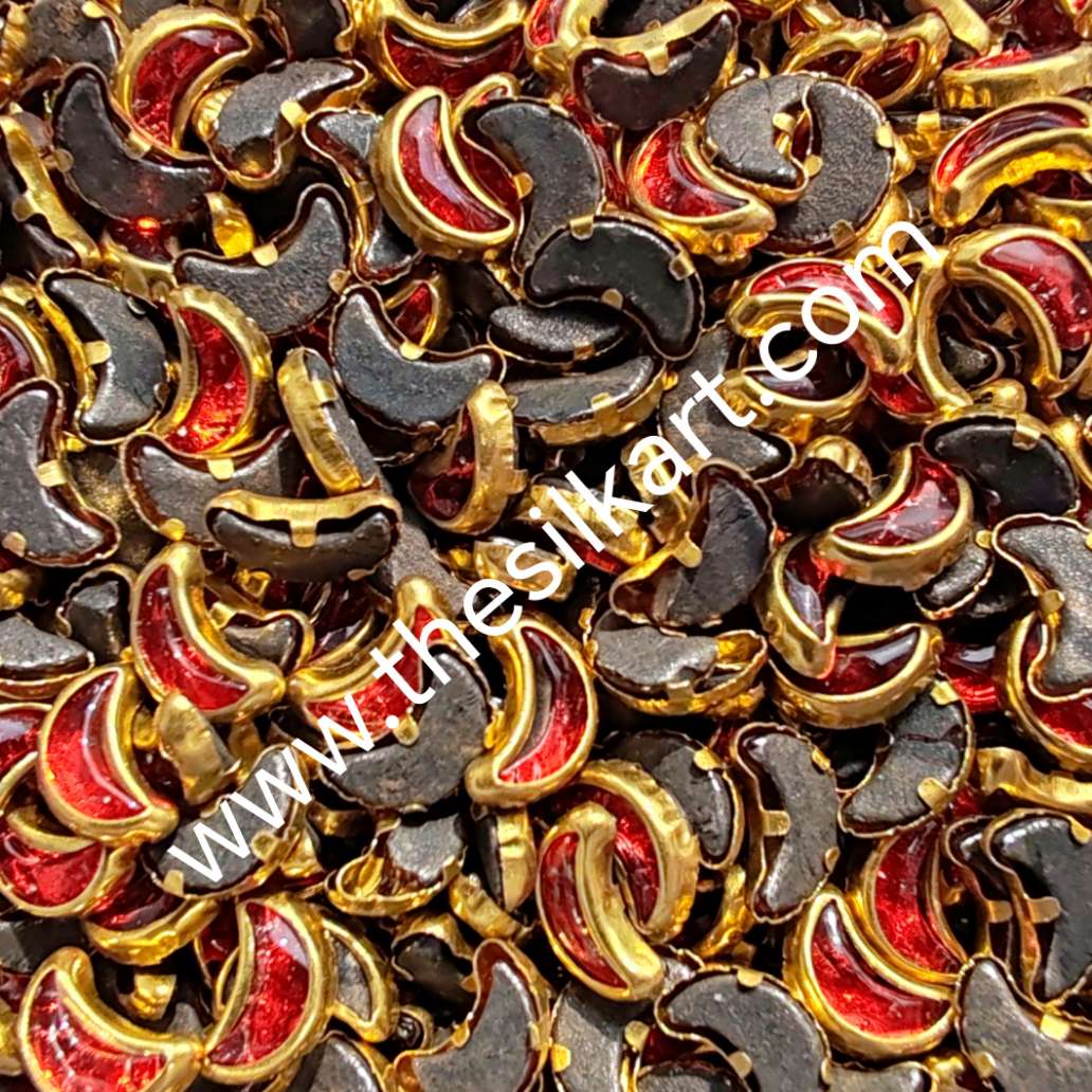 half  moon red glass