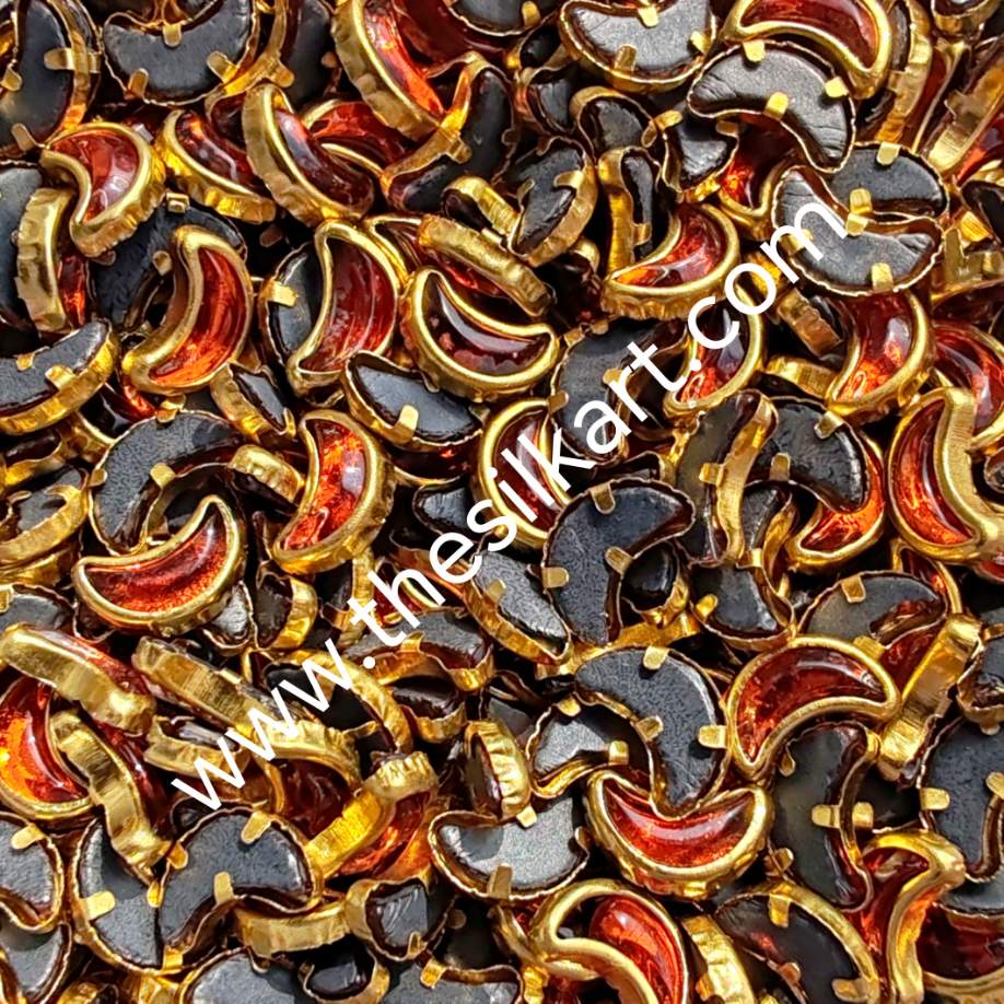 half moon orange glass