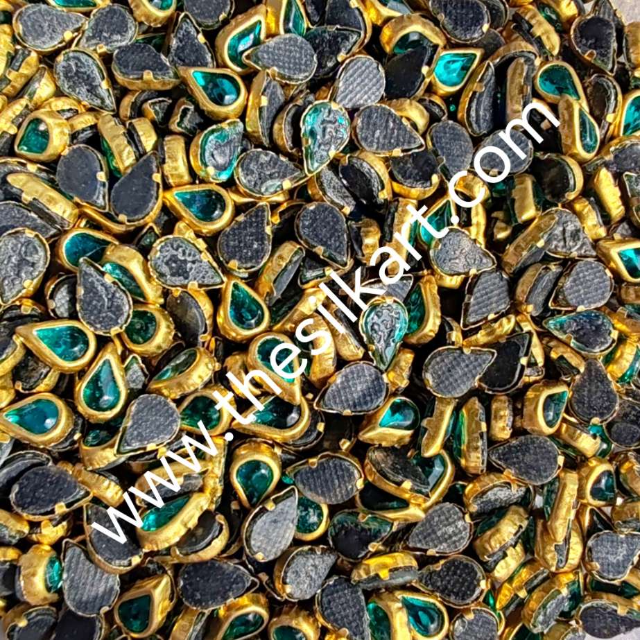 Tilakam shape sea green glass