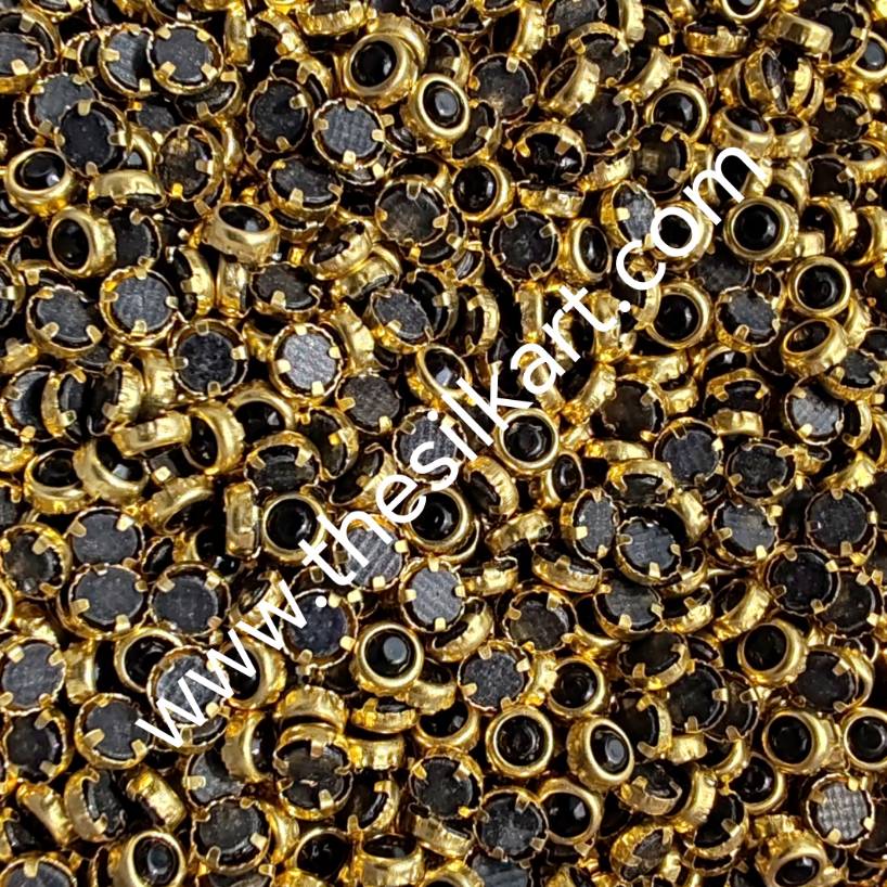 3mm round black glass