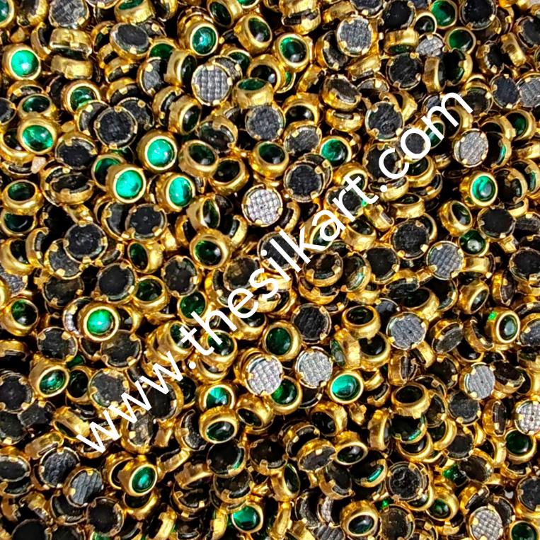 3mm round dark green glass
