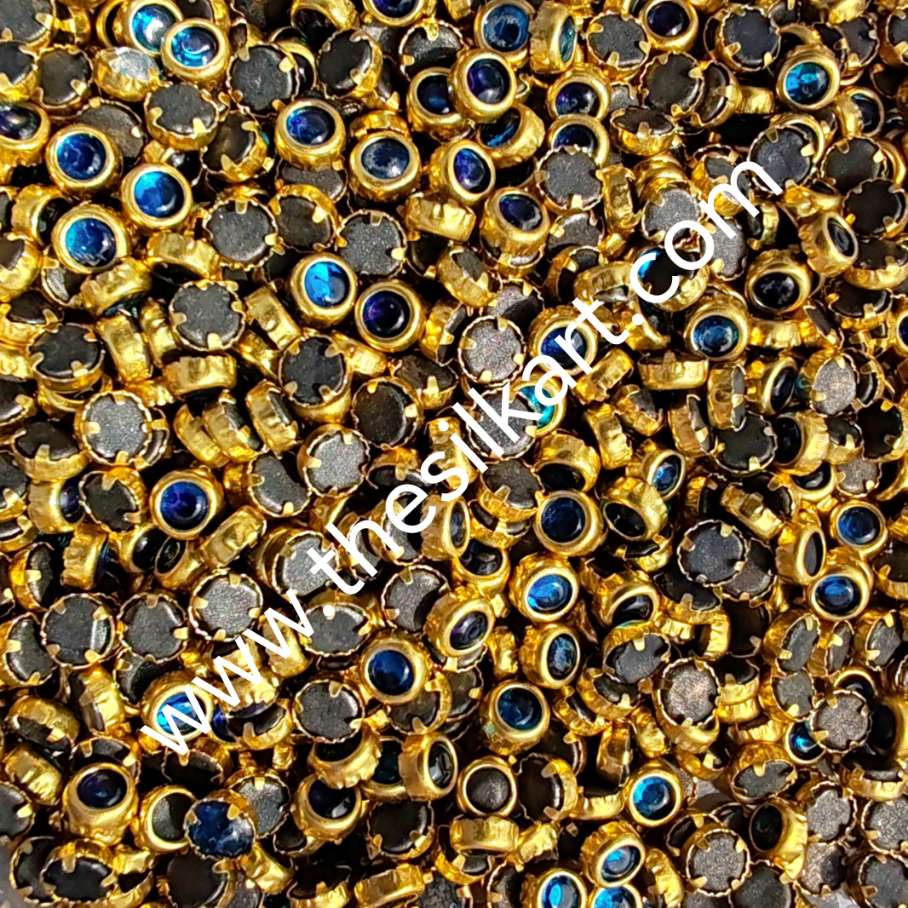 3mm round dark sky blue glass