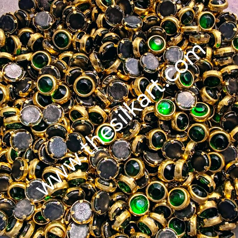 4mm round dark green glass