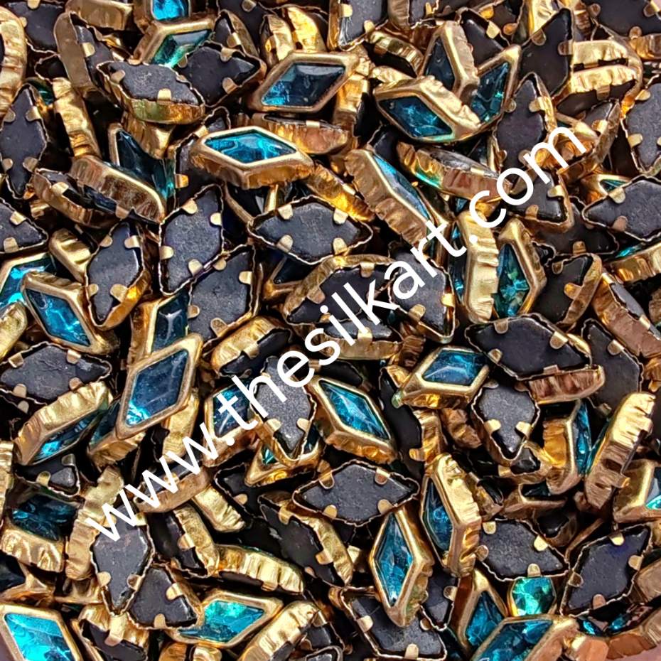 Diamond shape sky blue glossy