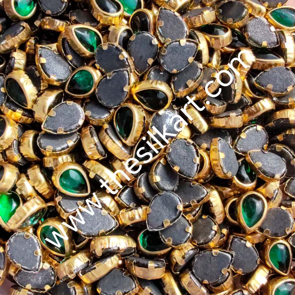 6k droup dark green glass