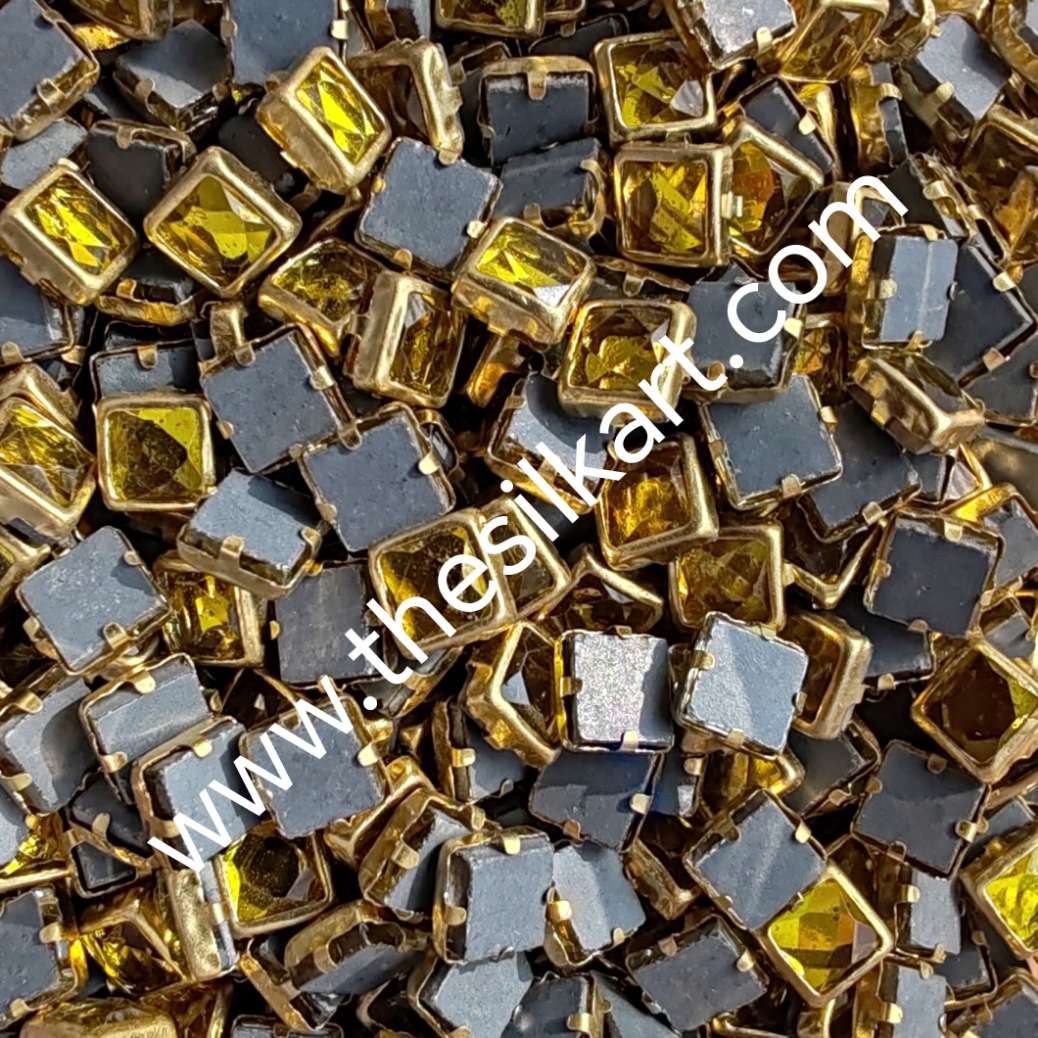 4*4 square yellow glossy