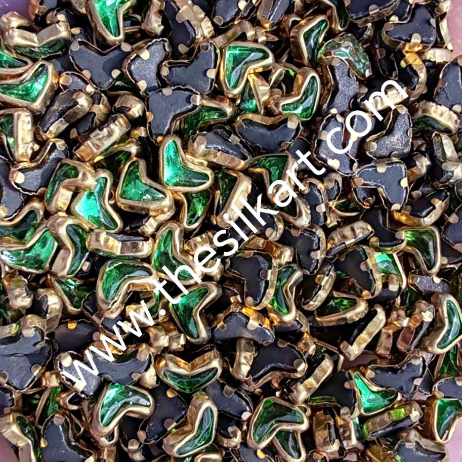 v shape light green glossy