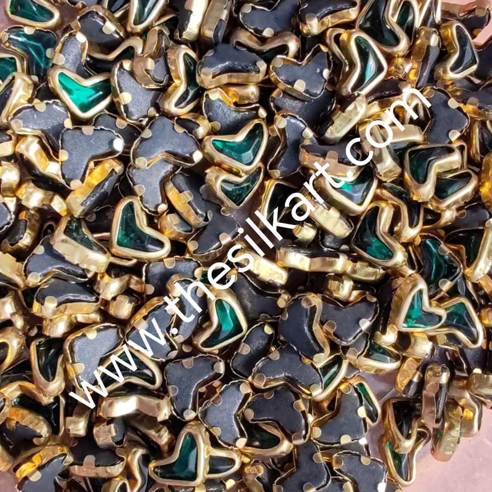 v shape dark green glossy