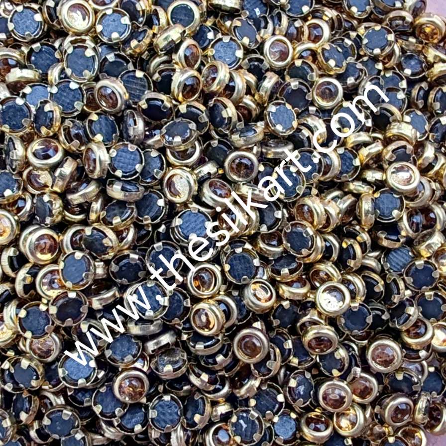 3mm round glossy gold
