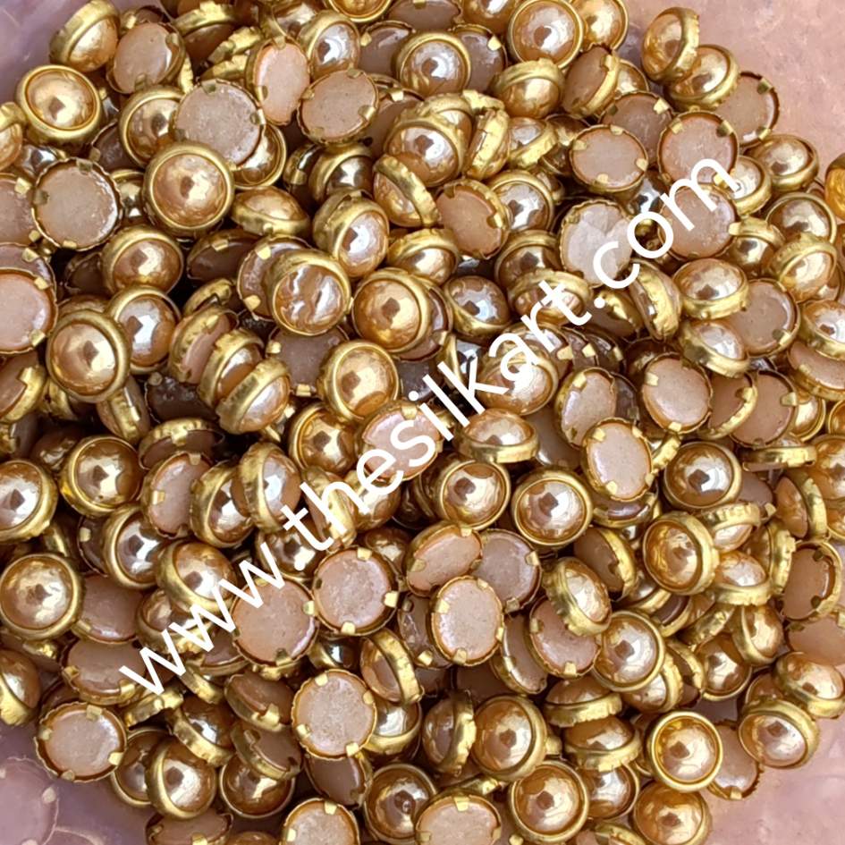 5mm round ceramic gold
