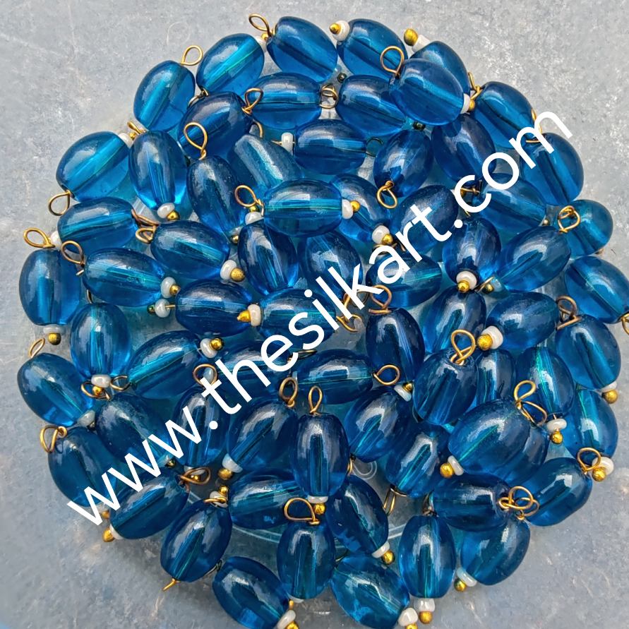 dark skyblue colour hanging beads