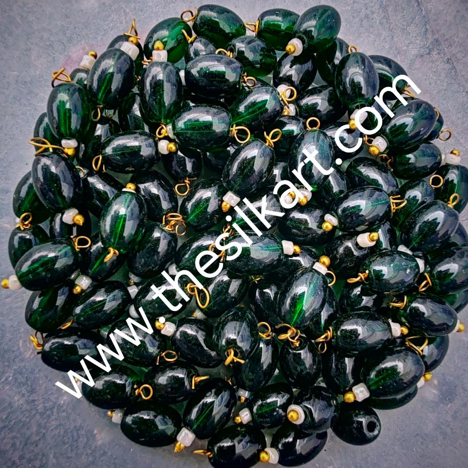 dark green hanging beads