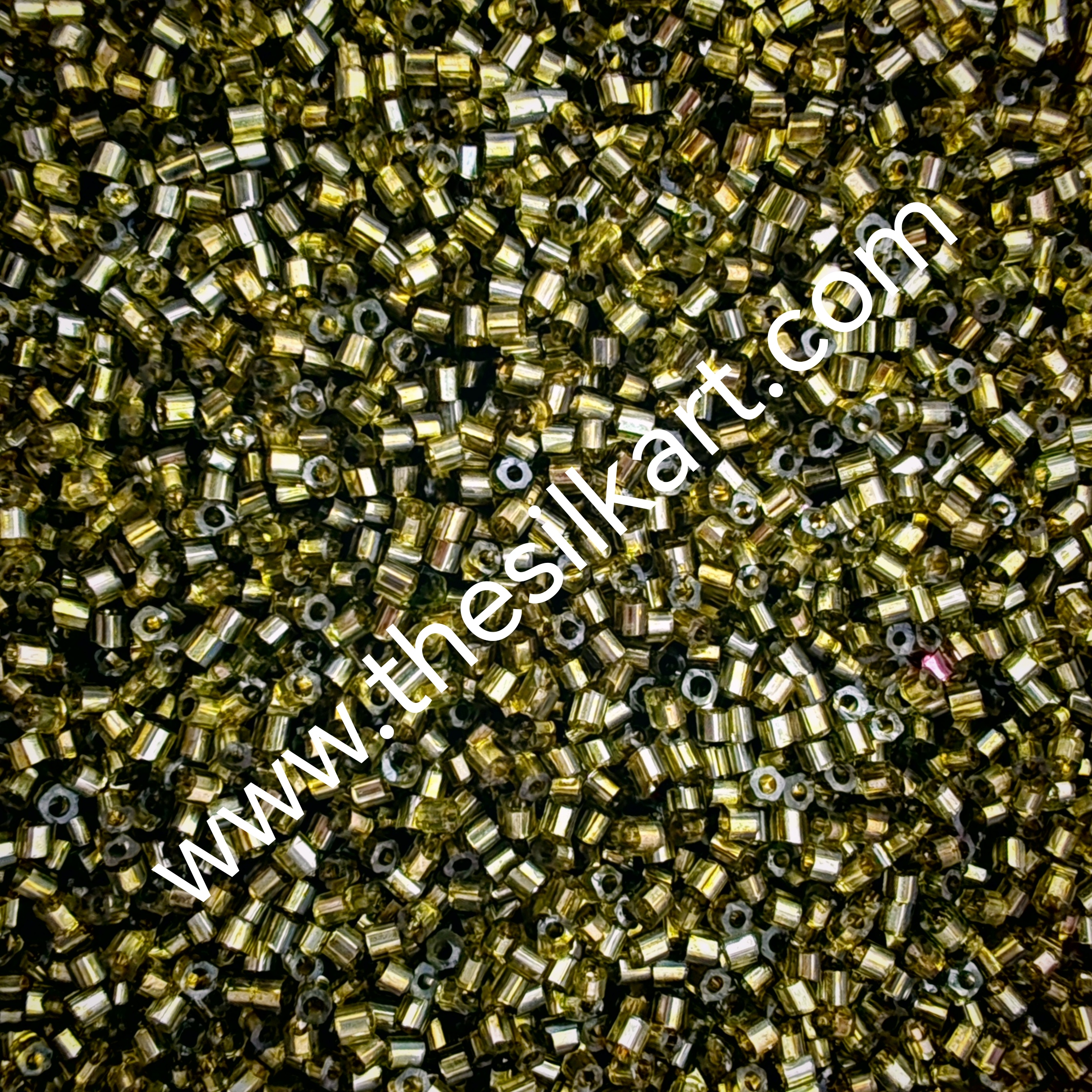 mehandi green colour small cut beads