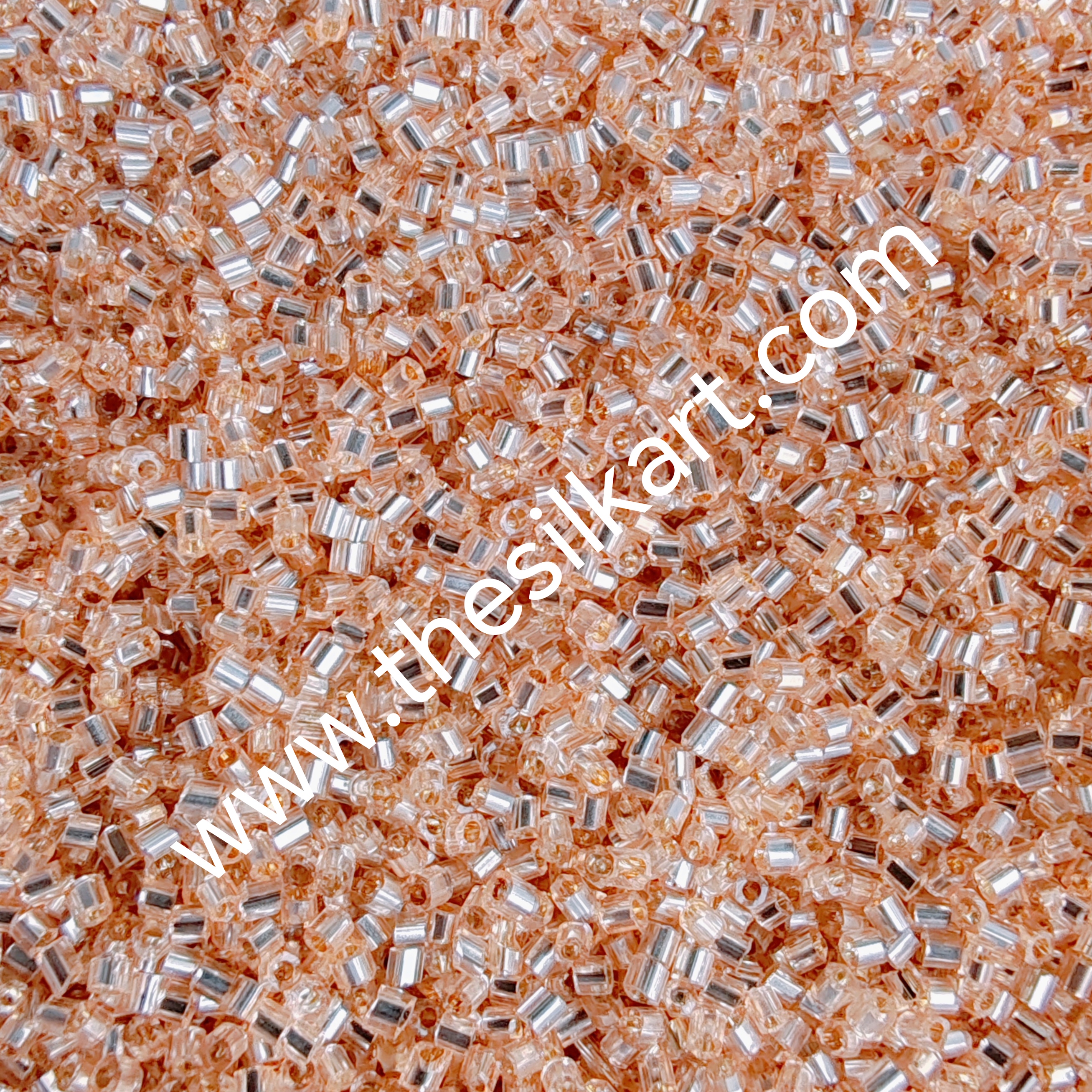 peach colour small cut beads