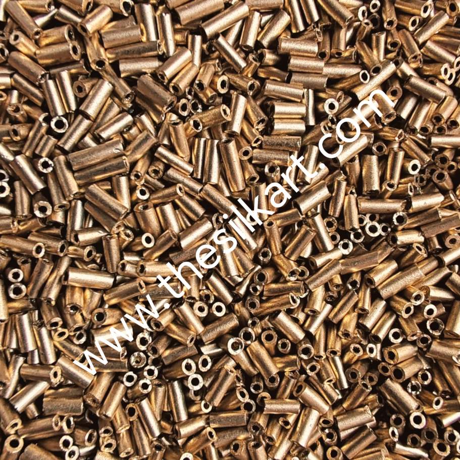 mild gold tube beads