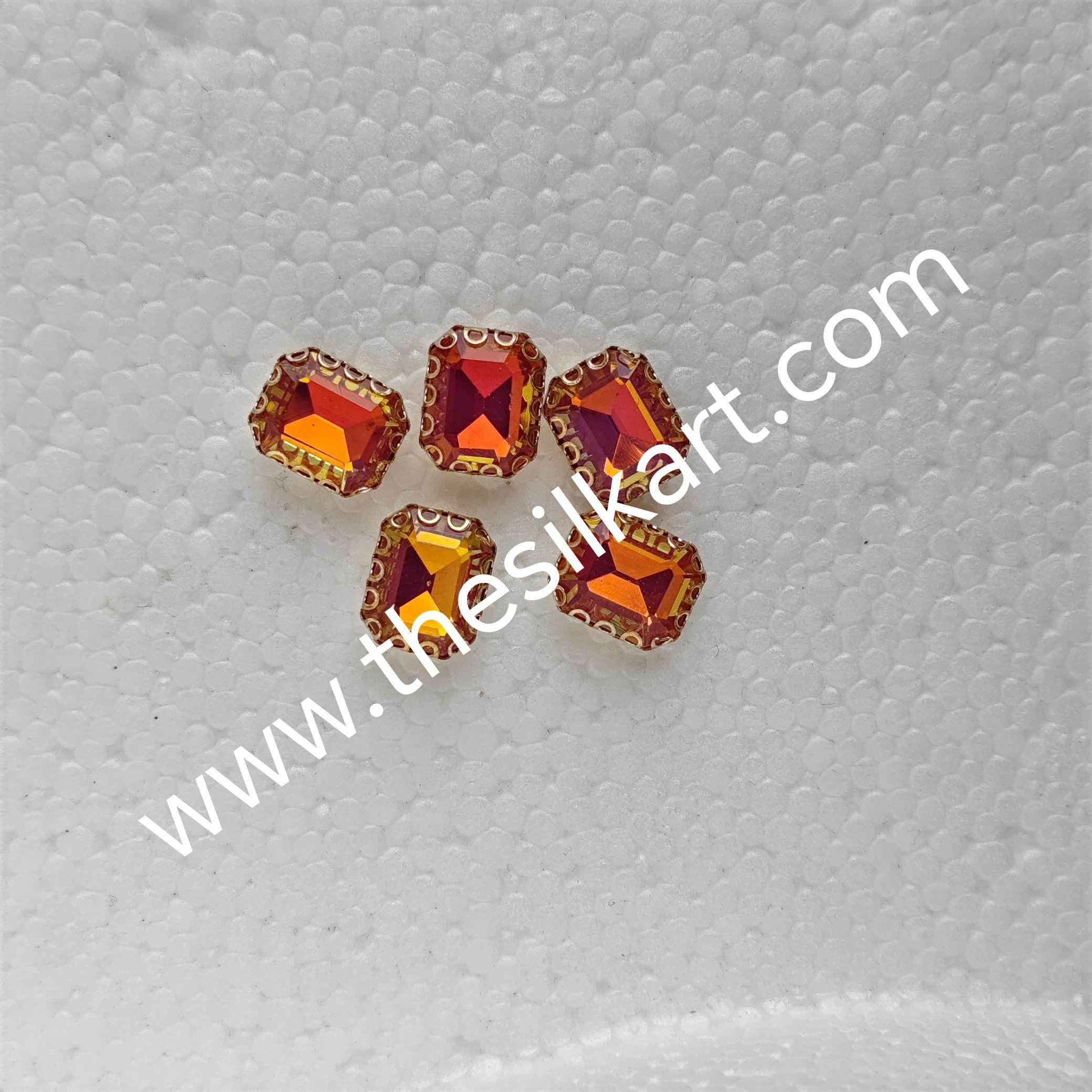 pestral orange colour 10*8 size reactangle clip stones