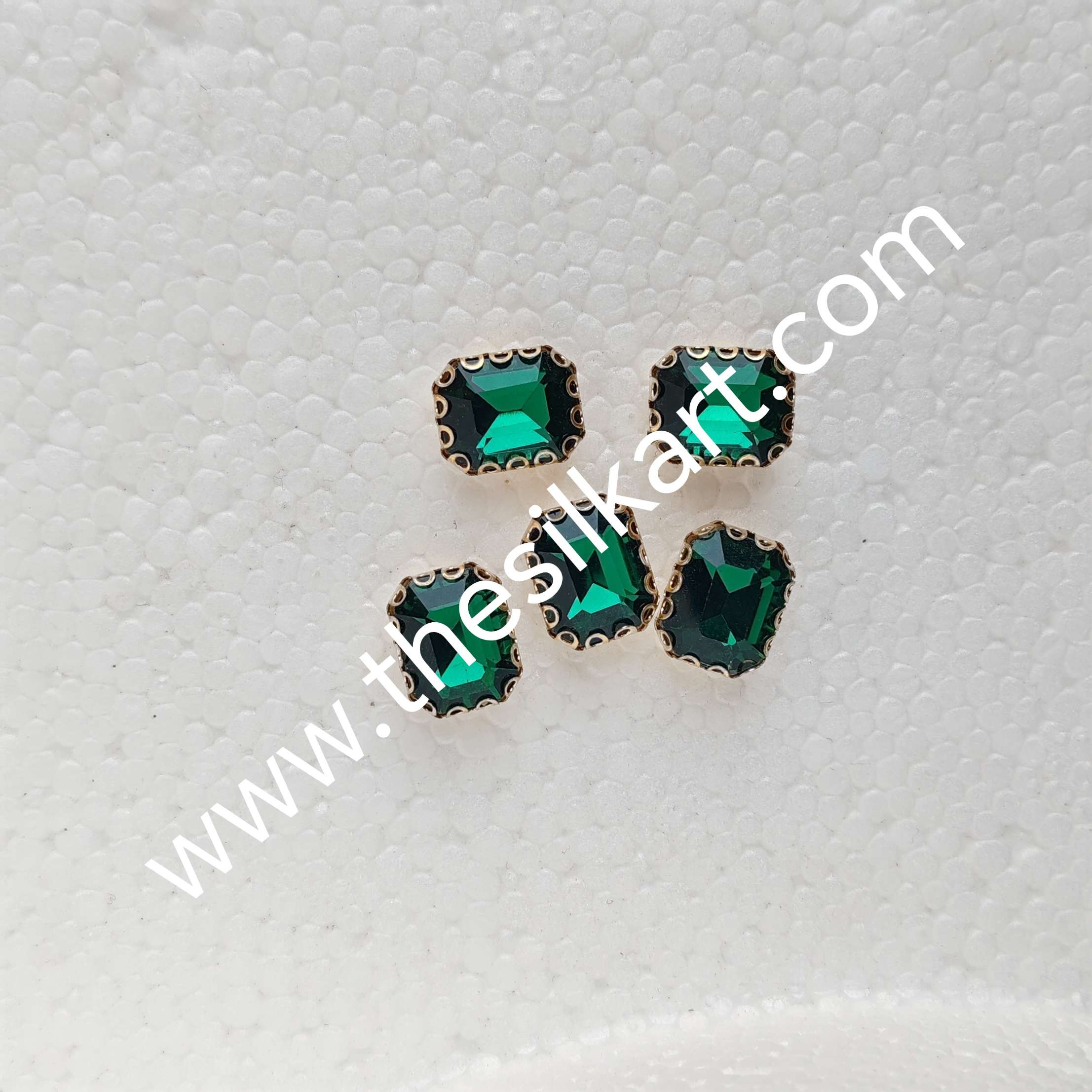 dark green 10*8 size reactangle  clipstones