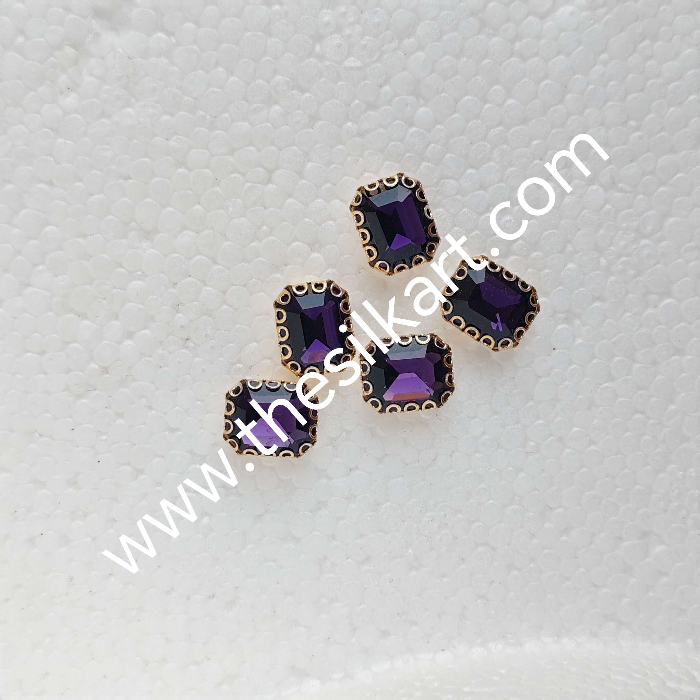 dark purpule colour 10*8 size reactangle clipstone