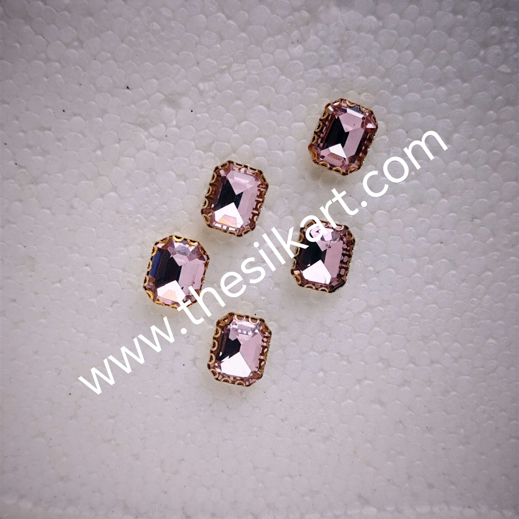 light pink colour 10*8 size reactangle clipstones