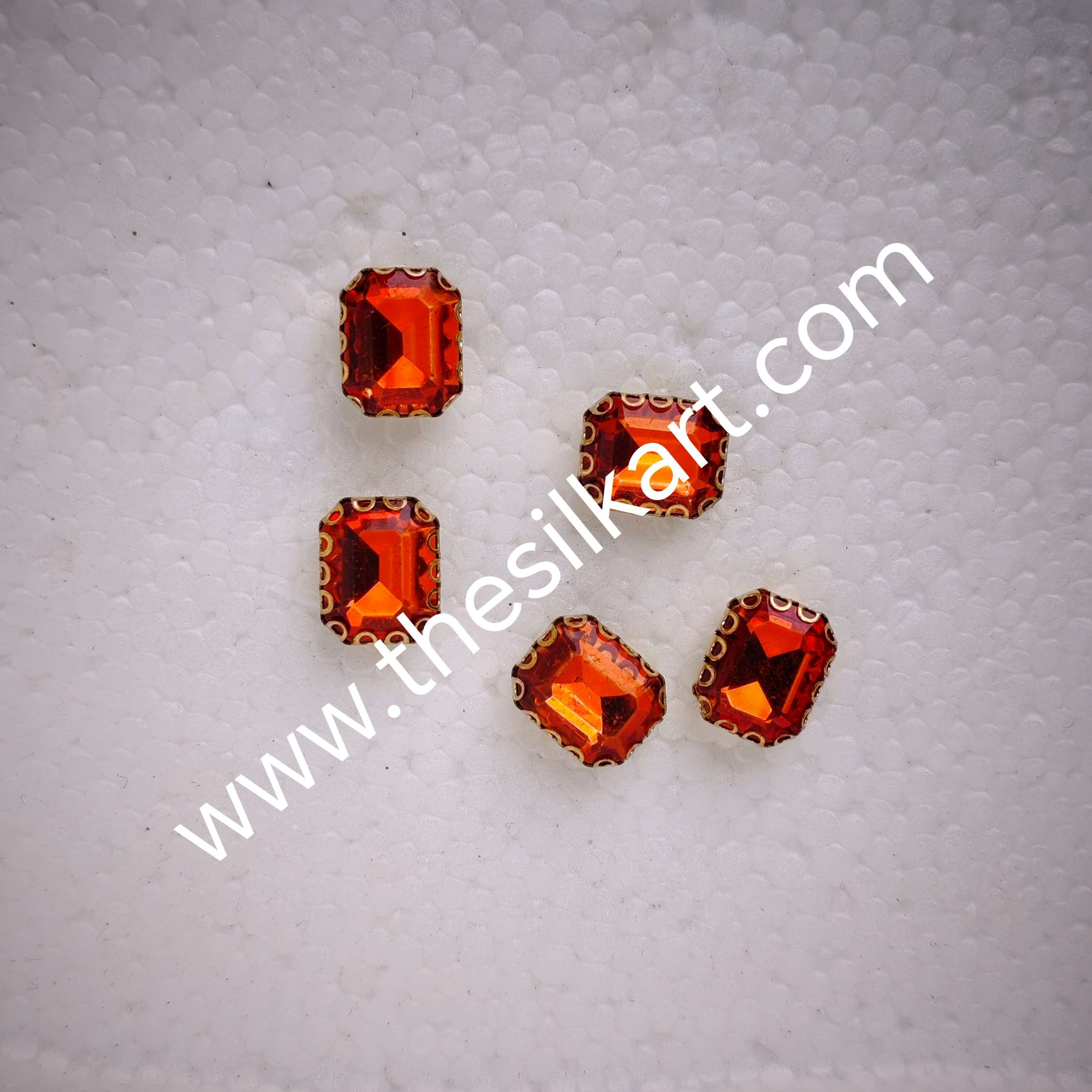 orange colour 10*8 size reactangle clipstones