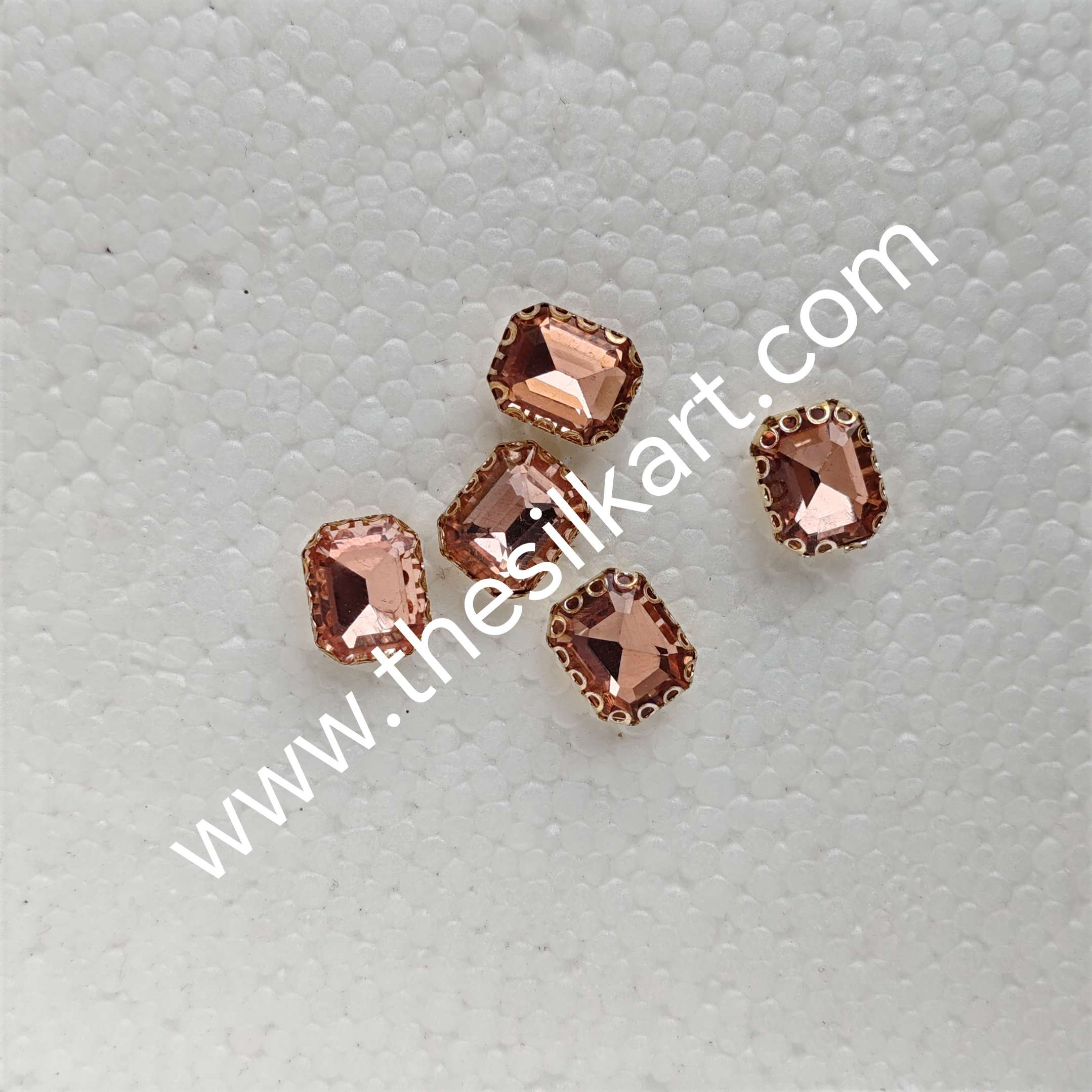 peach colour 10*8 size reactangle clipstones