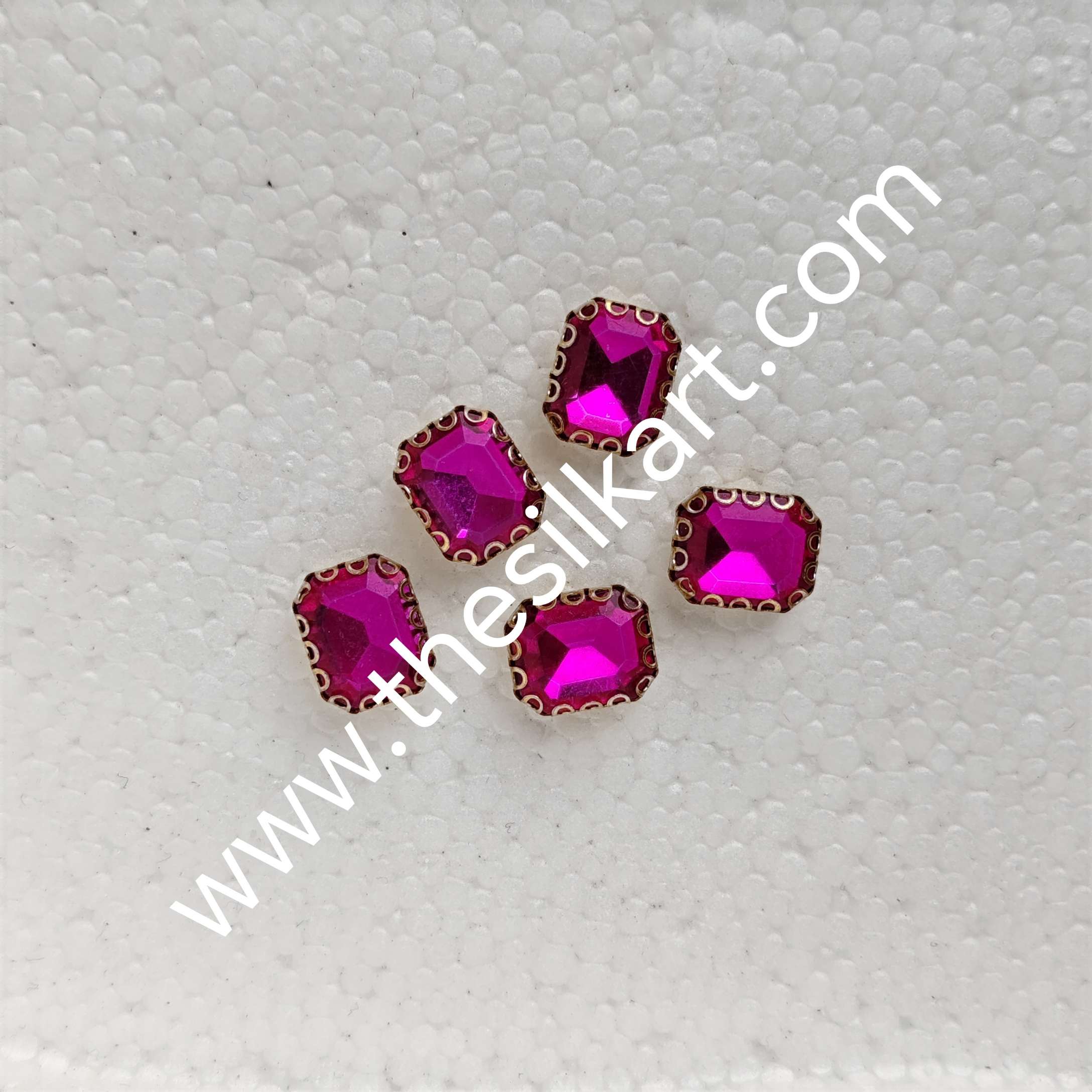 dark pink colour 10*8 size reactangle clipstones