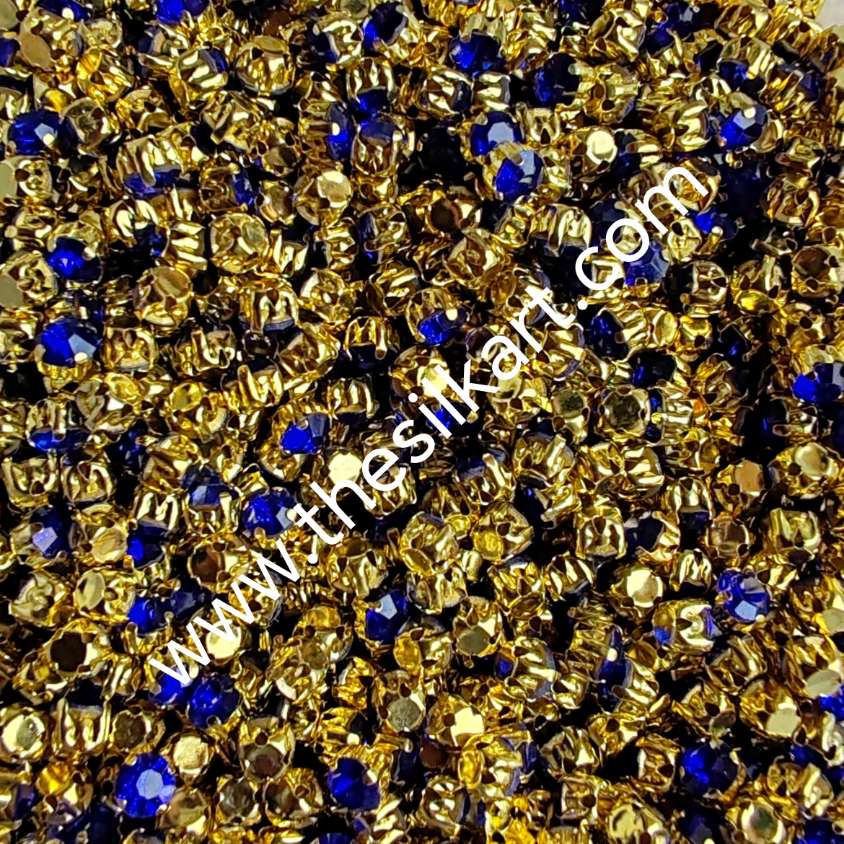 darkblue colour 4mm round clipstones
