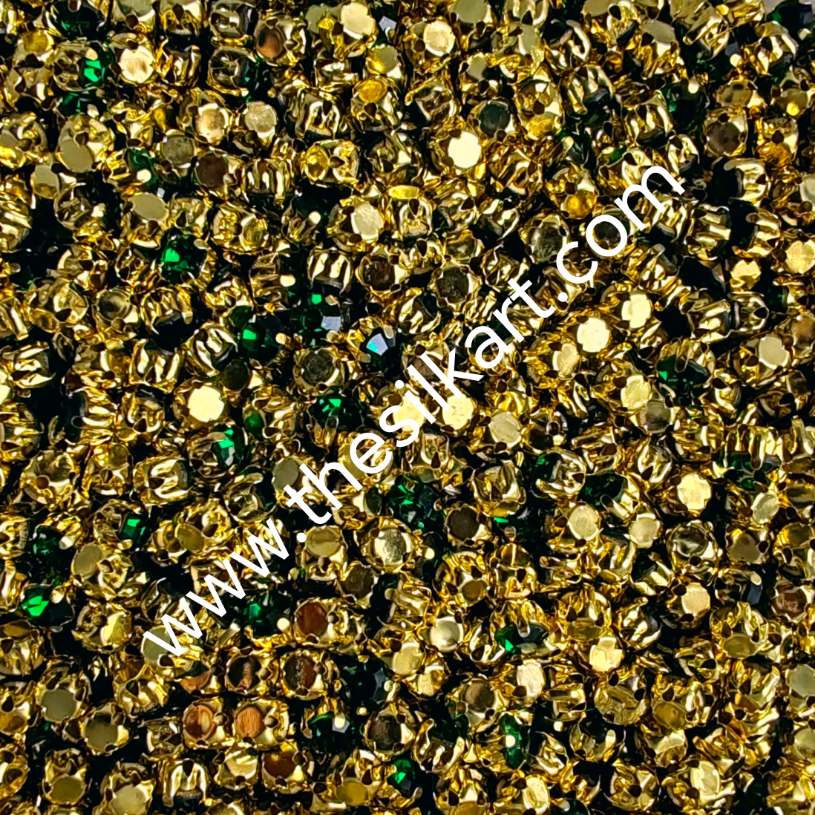 dark green 4mm round clipstones