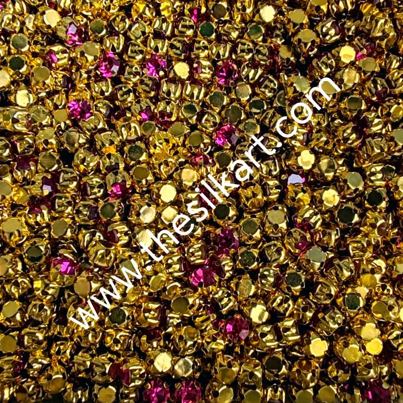 dark pink colour 4mm rond clipstones