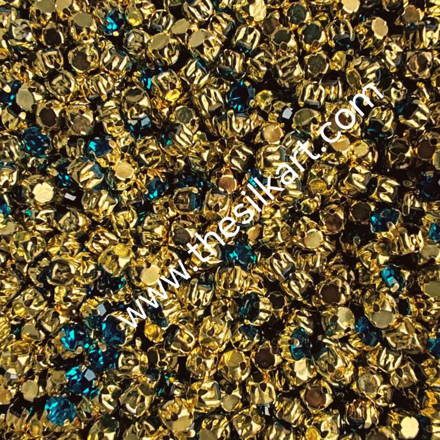 dark skyblue colour 4mm round clipstones