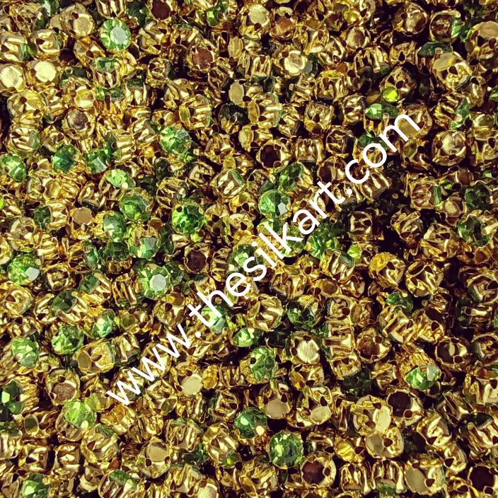 light green colour 4mm round clipstones