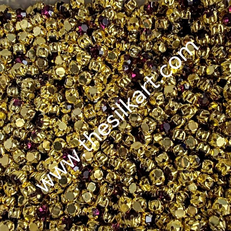 marron colour 4mm round clipstones