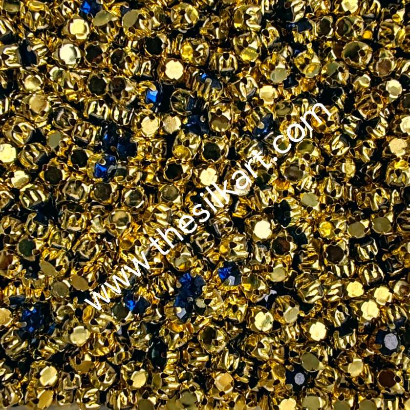 navy blue colour 4mm round clipstones