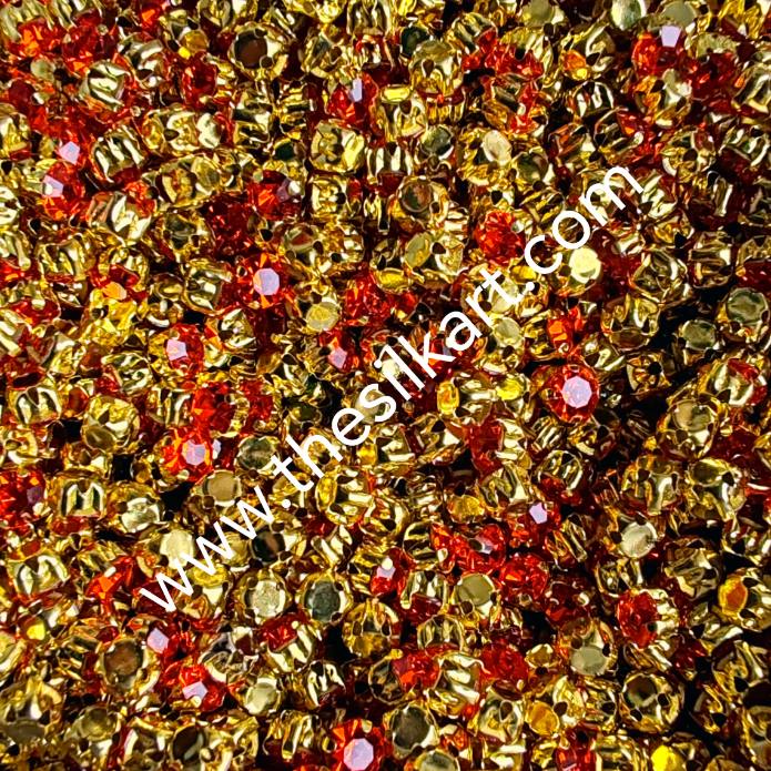orange colour 4mm round clipstones