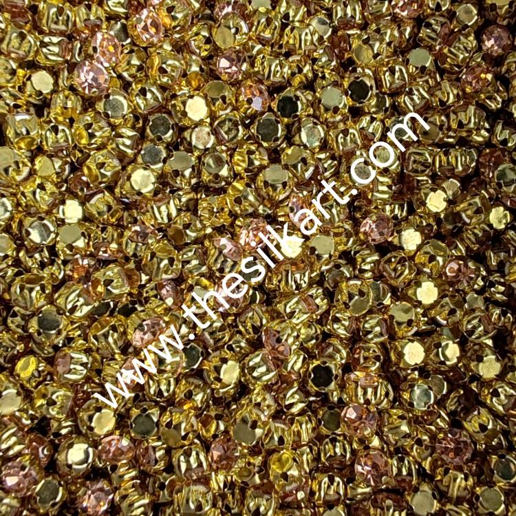 peach colour 4mm round clipstones