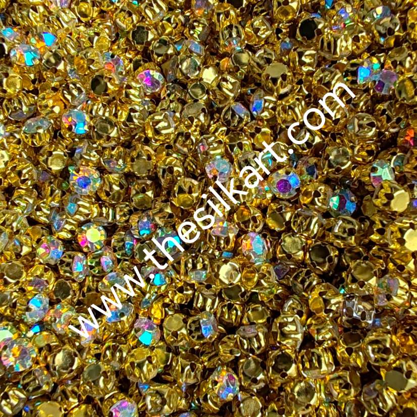 rainbow colour 4mm round clipstones