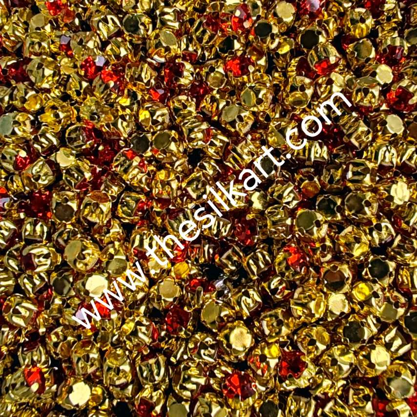 red colour 4mm round clipstones