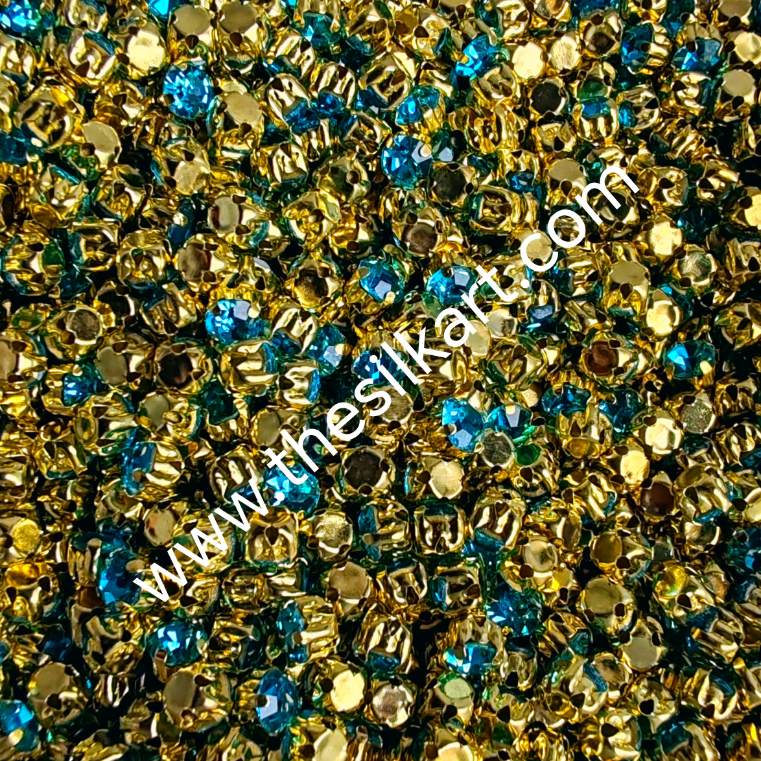 skyblue colour 4mm round clipstones