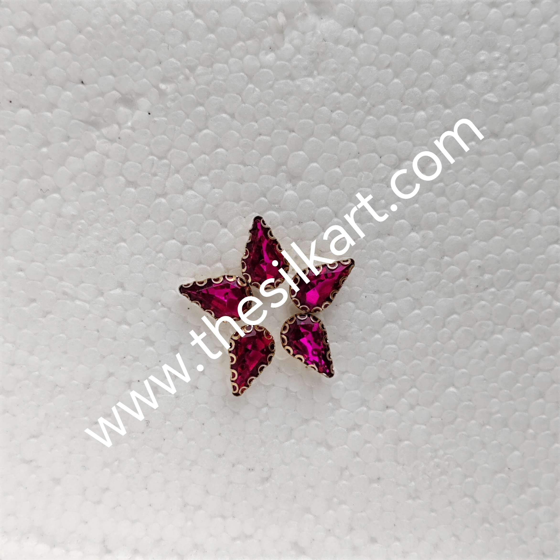 10*6 size droup dark pink colour clipstones