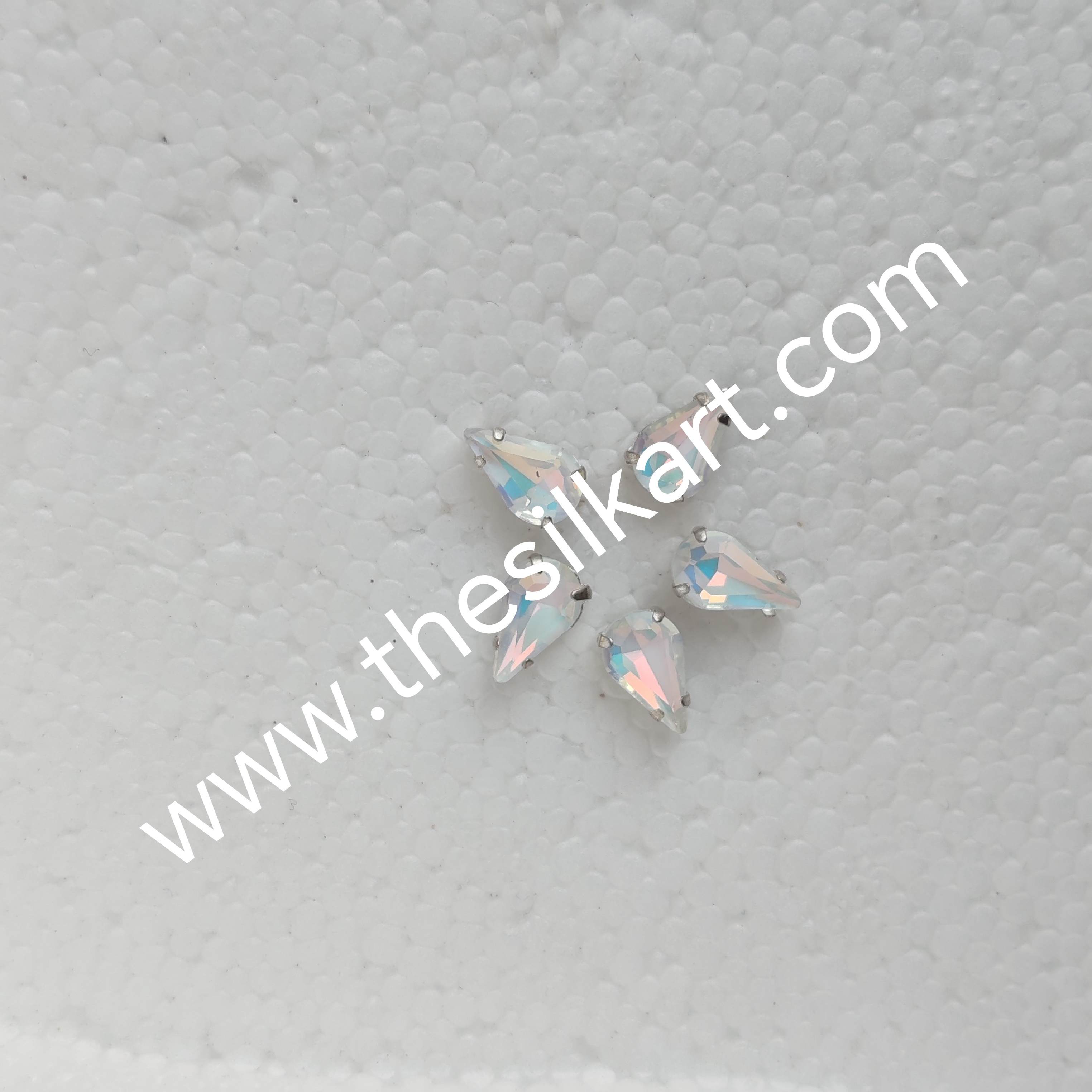 10*6 size droup pestral white colour clipstones