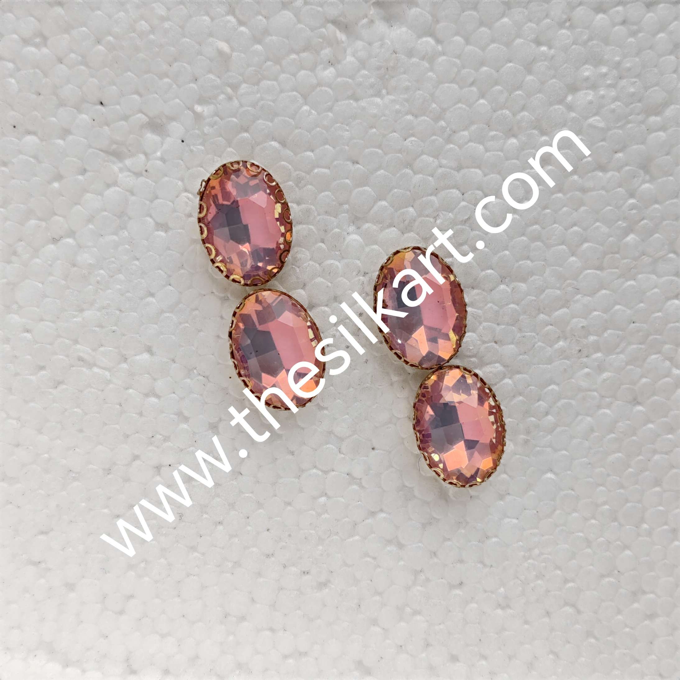 10*15 size oval shape pestral colour-peach