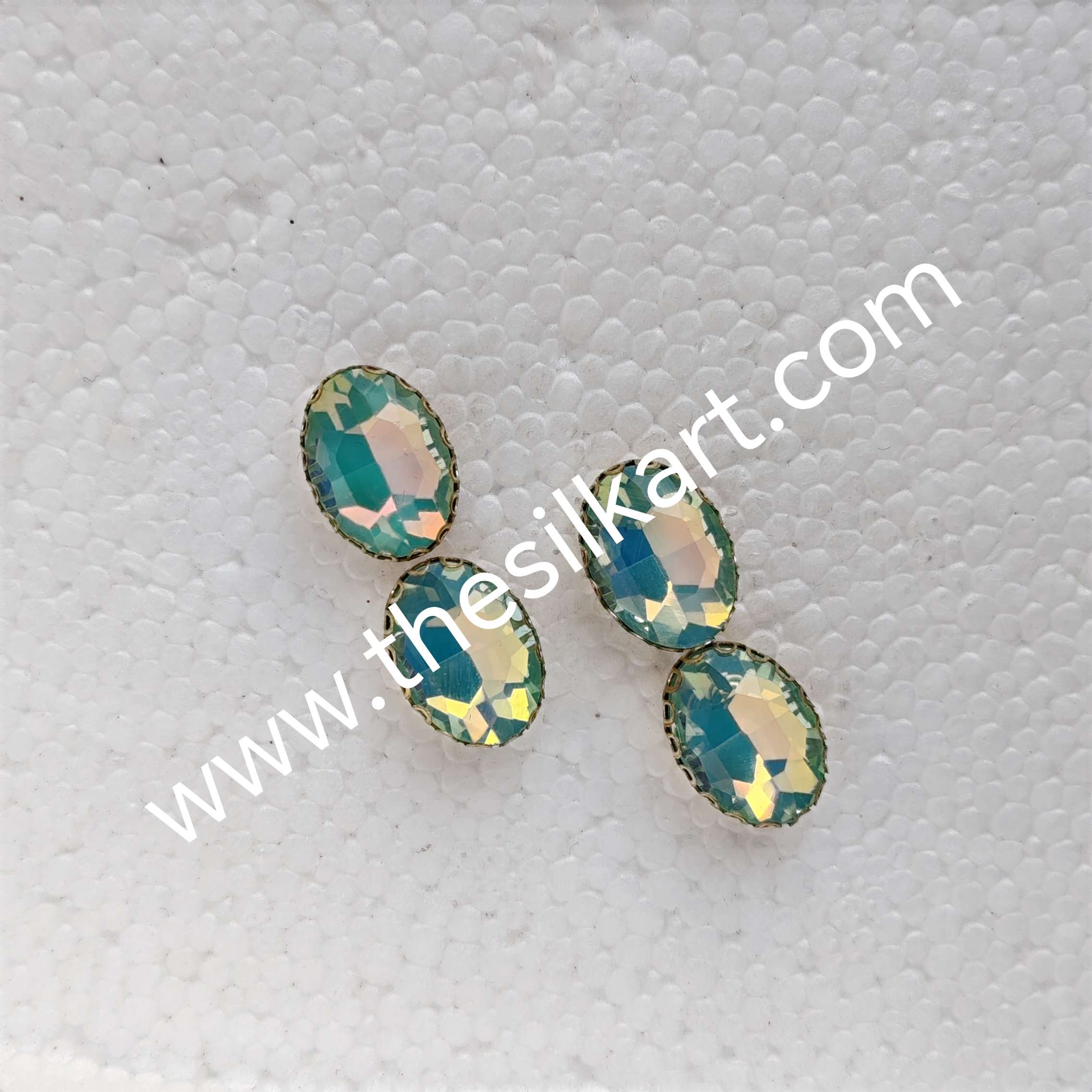 10*15 size oval shape pestral colour-sea blue