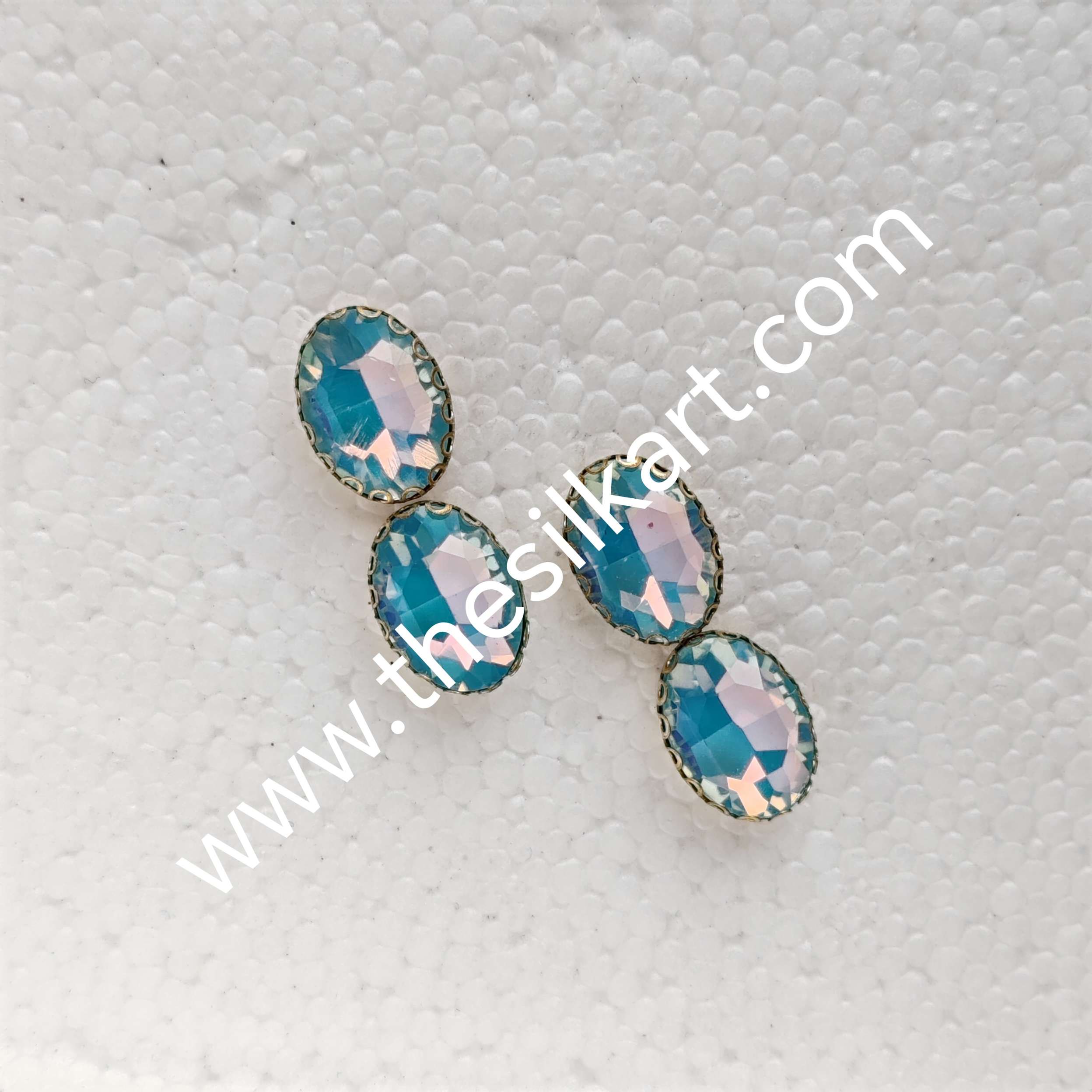 10*15 size oval shape pestral colour-sky blue