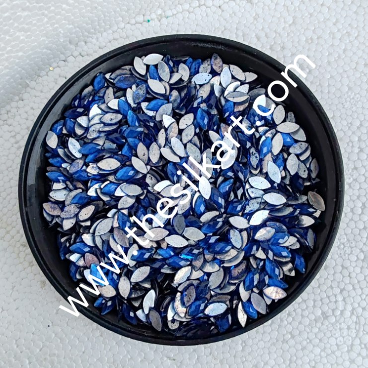 eye shape 8*4 size dark blue raindroup kundans