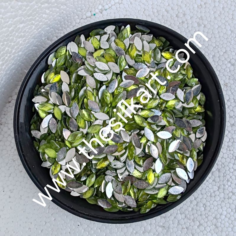 8*4 size eye shape light green colour raindroup kundans