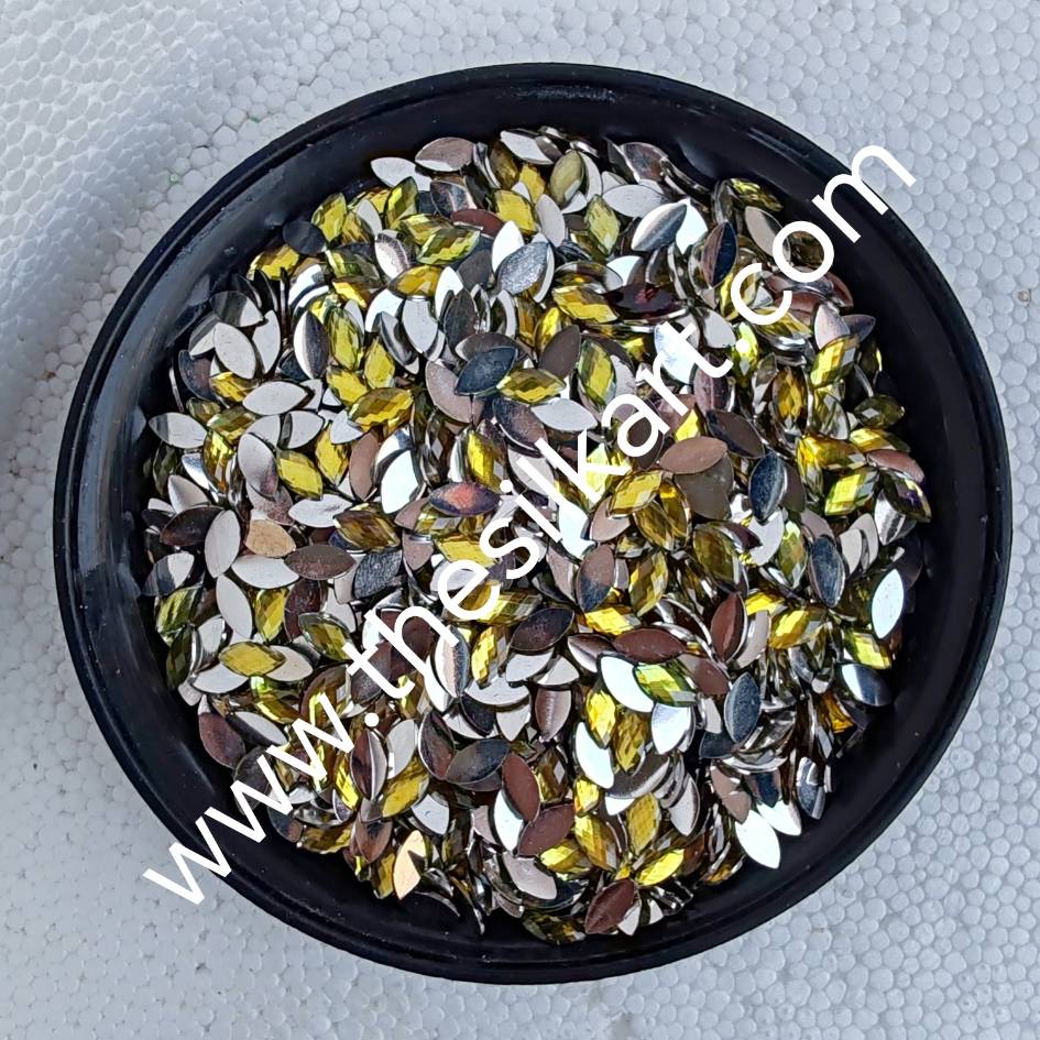 8*4 size eye shape lime shade raindroup kundans