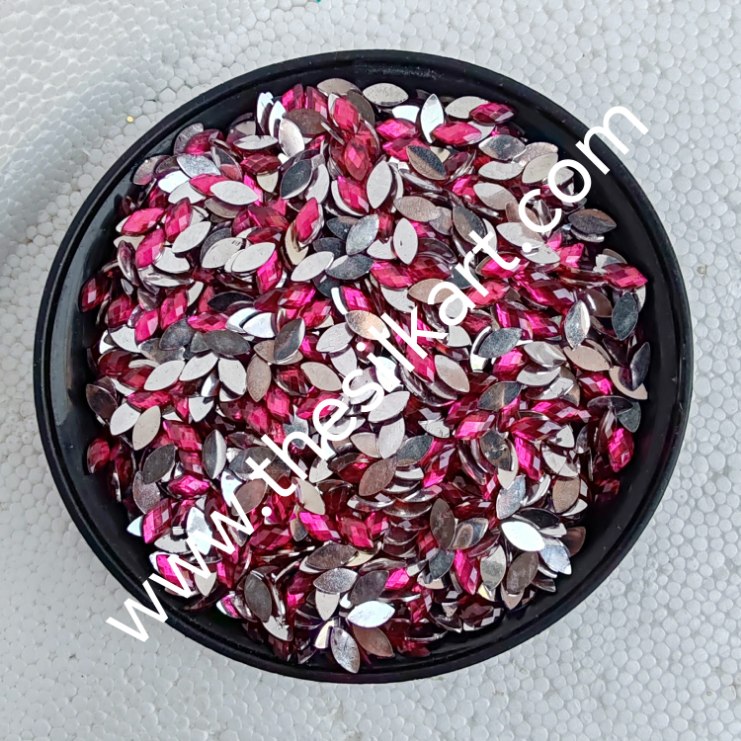 8*4 size eye shape pink colour raindroup kundans