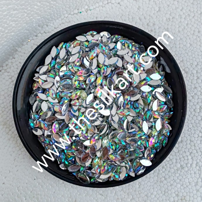 8*4 size eye shape rainbow colour raindroup kundans