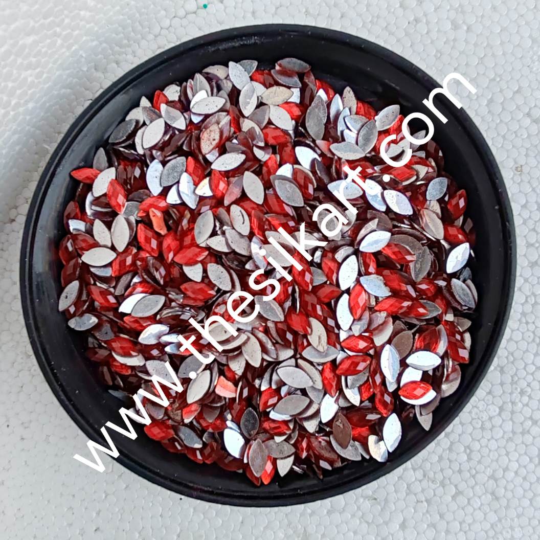 8*4 size eye shape red colour raindroup kundans